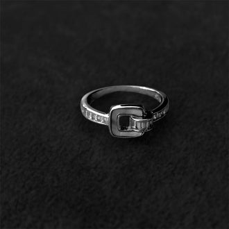 Anillo con Cuadro y Zirconia, Talla 6,7,9, Plata .925