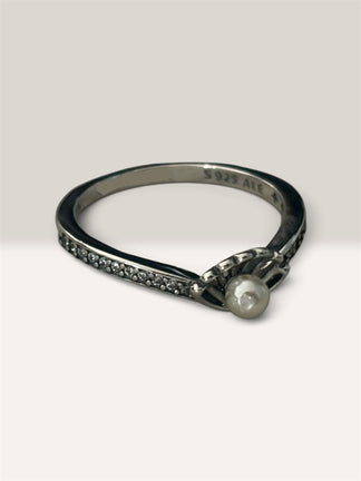 Anillo de Sirenita con perla, Talla 5,6,7,8,9, Plata .925