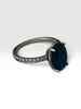 Anillo con Zirconia y Oval Zirconia Azul, Talla 6,7,8, Plata .925