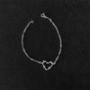Pulsera con Corazon de Plata, Plata .925, en tallas 7.5"/7"
