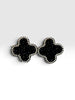 Arretes de Trebol con Zirconia en color Blanco, Negro, Rojo, o Azul, Plata .925