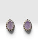 Broquel con piedra natural, en color Azul, Morado, Naranja, Blanco, Café, o Rosa, Plata .925