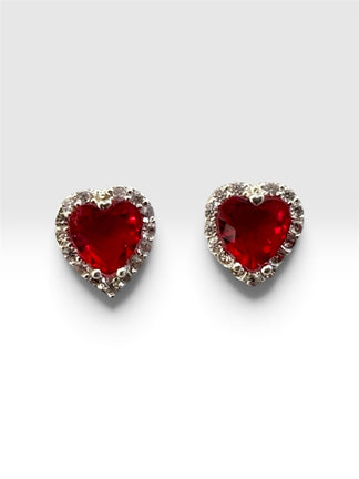 Arrete Corazon con Zirconia color Morado, Negro, Rosa, Dorado, Rojo, Blanco, Verde, Azul