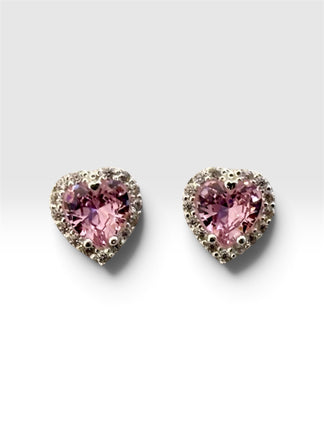 Arrete Corazon con Zirconia color Morado, Negro, Rosa, Dorado, Rojo, Blanco, Verde, Azul