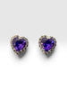 Arrete Corazon con Zirconia color Morado, Negro, Rosa, Dorado, Rojo, Blanco, Verde, Azul