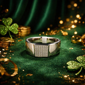 Men's Silver Ring With Pave Top