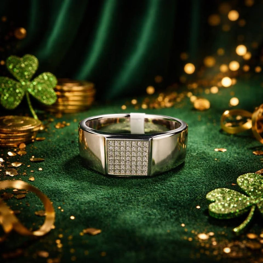Men's Silver Ring With Pave Top