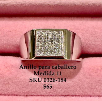 Men's Silver Ring With Pave Top