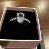 925 Sterling Silver Pear-Cut White Cubic Zirconia Prong Engagement Ring Sz 9