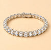 Sterling Silver .925 Tennis Bracelet Round White Moissanite Prong Box Clasp
