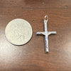 Sterling Silver 925 Religious Cross Charm Pendant, No Stone, Silver