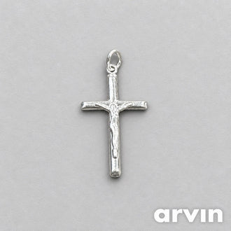 Sterling Silver 925 Religious Cross Charm Pendant, No Stone, Silver