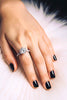 925 Sterling Silver Round Moissanite Prong Engagement Ring 2.00ctw Sz 7